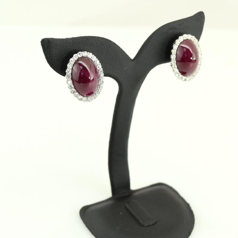 Buy Vintage Pear Drop Ruby Earrings at Online at Kartik Gems
