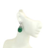 Natural Emerald Cabochon Drop Earrings in 18K White Gold with 36.82 Carat Emerald Drops and 2.23 Carat Diamonds - SKU: WR2102