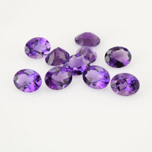 natural amethyst oval cut, 1.70 - 2.50 carats, 10 x 8 mm, suitable for jewelry, February birthstone.