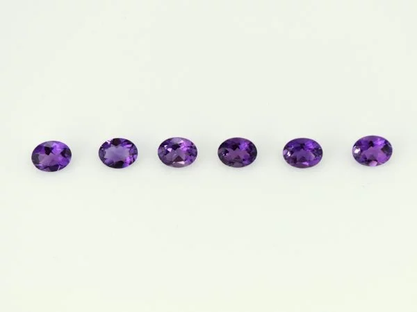 natural amethyst oval cut, 1.20 - 1.85 carats, 9 x 7 mm, suitable for jewelry, February birthstone.