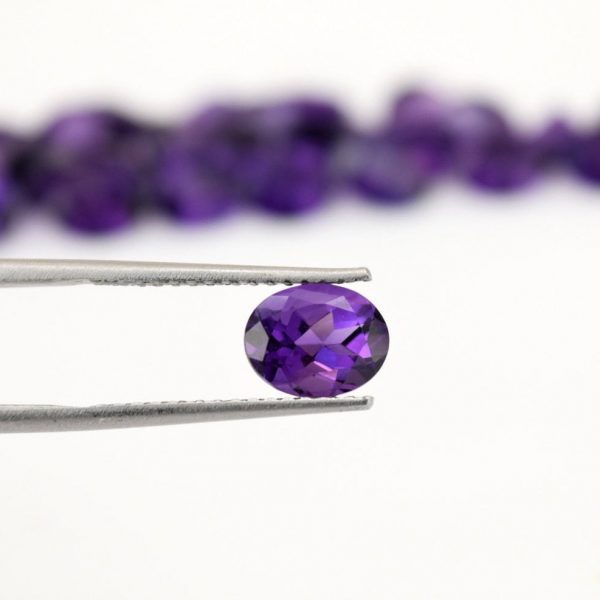 Natural amethyst oval, 1.36 - 1.89 carats, 9 x 7 mm, transparent, VVS quality, untreated, February birthstone, from Africa.