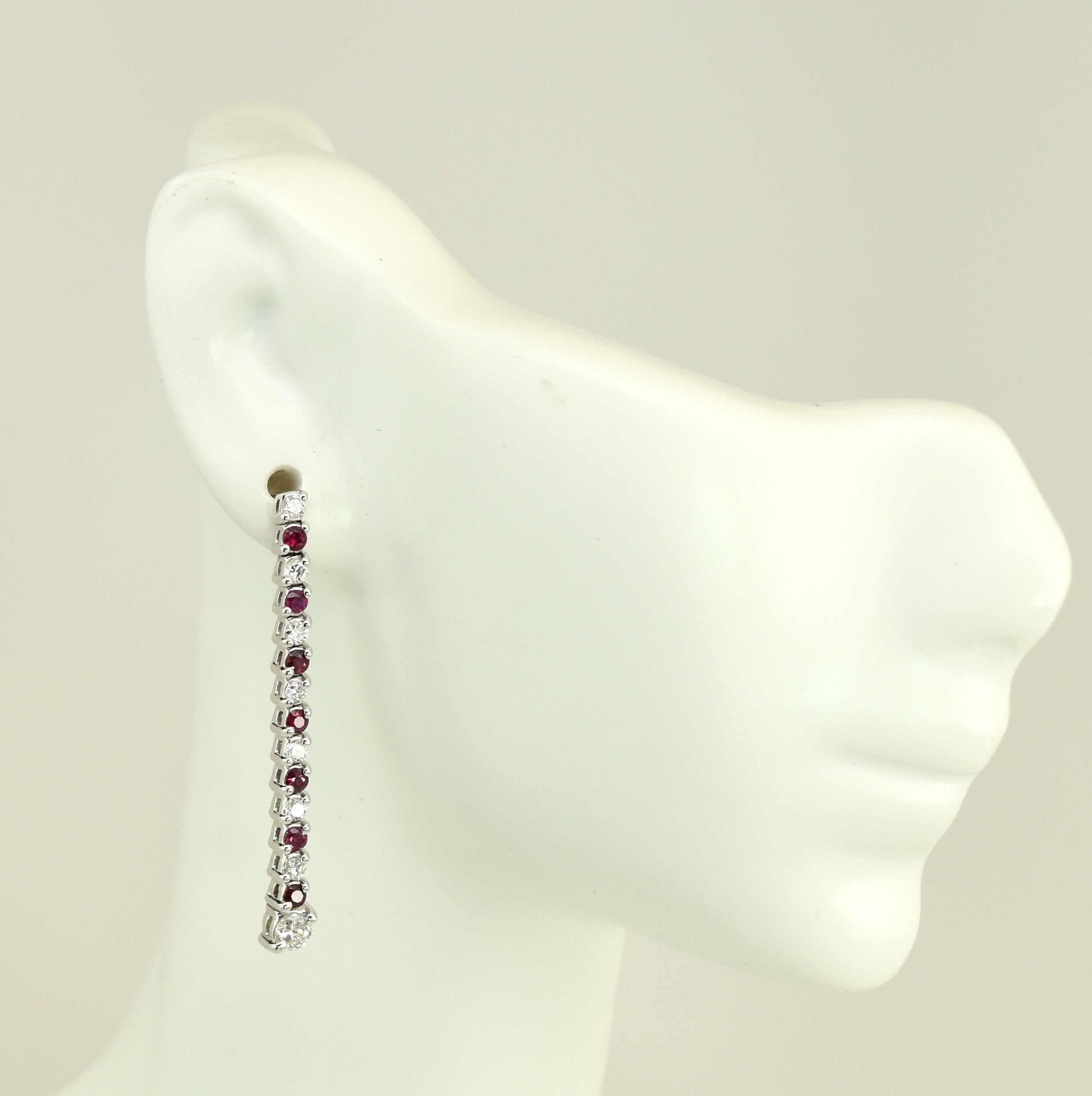 Natural Ruby & Moonstone Earrings in 18k Pure Gold - Meerah - By Monika