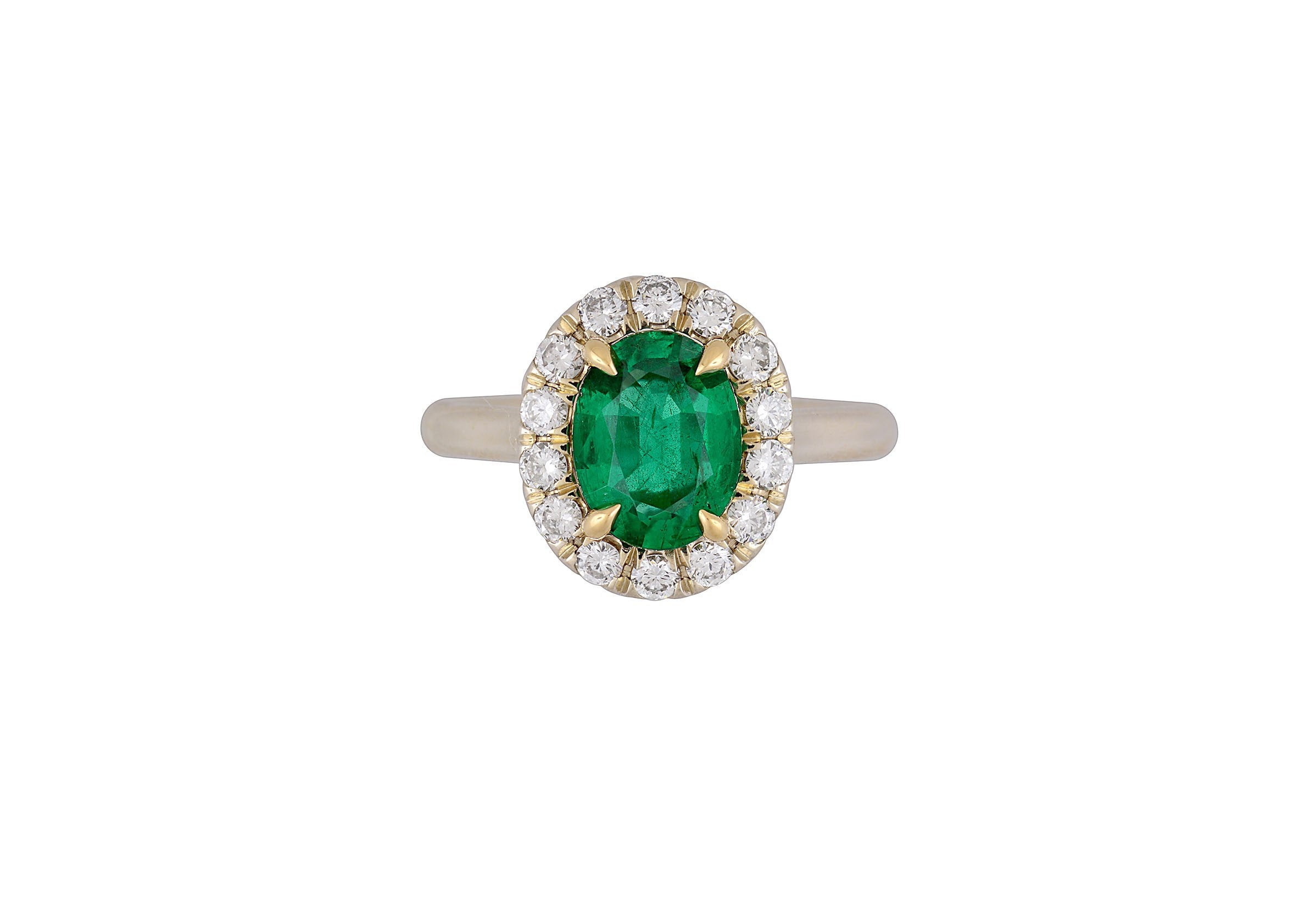 18K White Gold Halo Ring Setting #JS999W18 | The Natural Emerald Company
