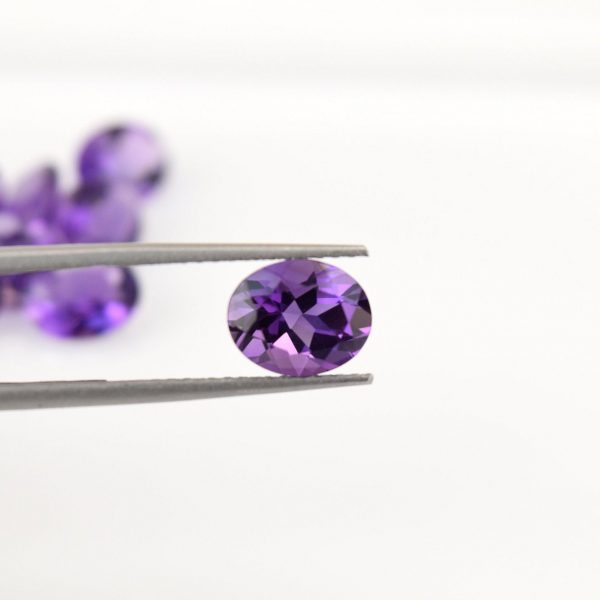 natural amethyst oval cut, 1.70 - 2.50 carats, 10 x 8 mm, suitable for jewelry, February birthstone.