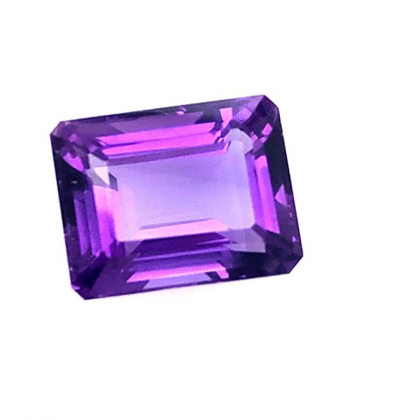 Natural AAA quality loose octagon-shaped emerald cut Amethyst stone, weighing 14.69 carats per gemstone approx. This exclusive and unique precious gemstone is ideal for jewelry making and comes with free shipping.