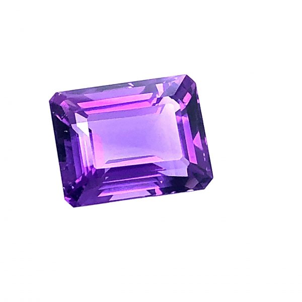 Natural AAA quality loose octagon-shaped emerald cut Amethyst stone, weighing 14.69 carats per gemstone approx. This exclusive and unique precious gemstone is ideal for jewelry making and comes with free shipping.