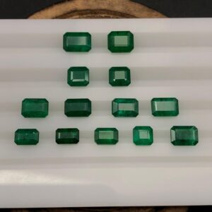 12.30 Carat Natural Green Zambian Emeralds – Octagon Cut Wholesale Gemstone Lot No: EMOC6475- B1 (AN) VBS Octagon Emerald Cut Loose Gemstones for Custom Jewelry || AAA Quality || Free Shipping ||